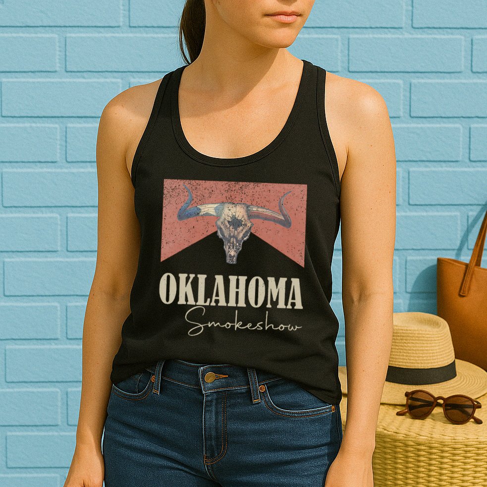 Retro Oklahoma Smokeshow Western Womens Tank Top