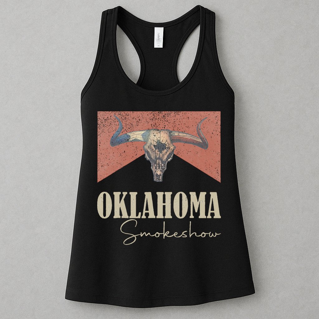 Retro Oklahoma Smokeshow Western Womens Tank Top
