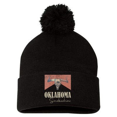 Retro Oklahoma Smokeshow Western Pom Pom 12in Knit Beanie