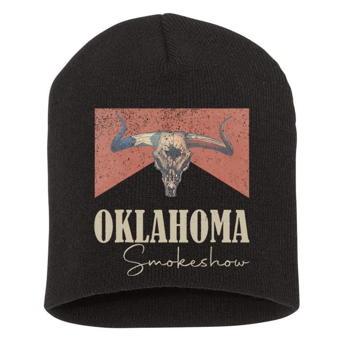 Retro Oklahoma Smokeshow Western Short Acrylic Beanie