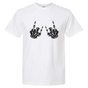 Rock On Skeleton Hand Sign Band Garment-Dyed Heavyweight T-Shirt