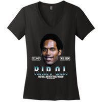 Rip Oj Simpson We Will Never Truly Know Only God Can Judge Women's V-Neck T-Shirt
