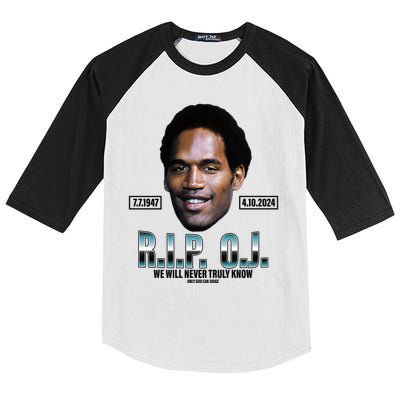 Rip Oj Simpson We Will Never Truly Know Only God Can Judge Kids Colorblock Raglan Jersey