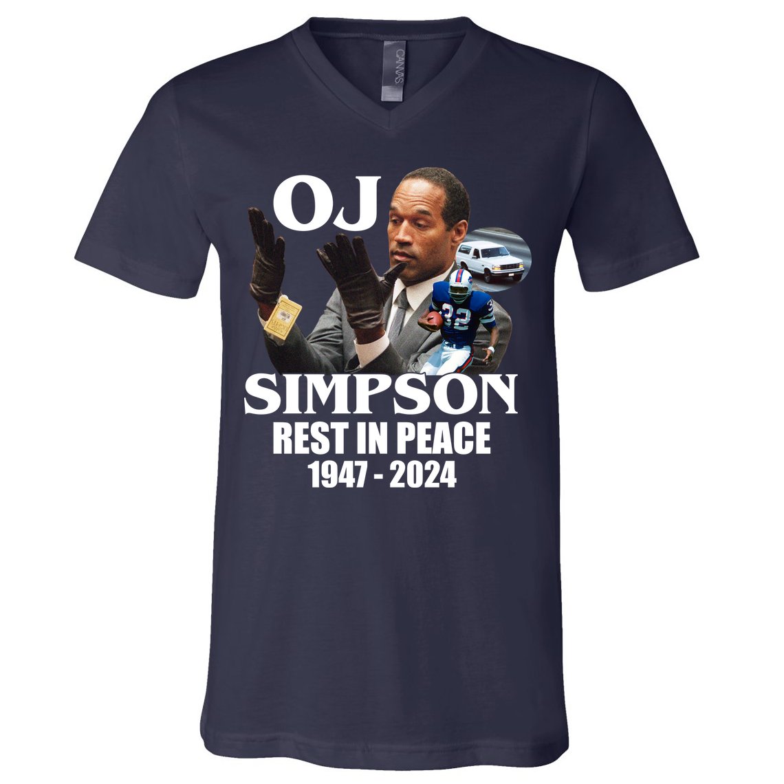 Rip Oj Simpson 1947 2024 V-Neck T-Shirt