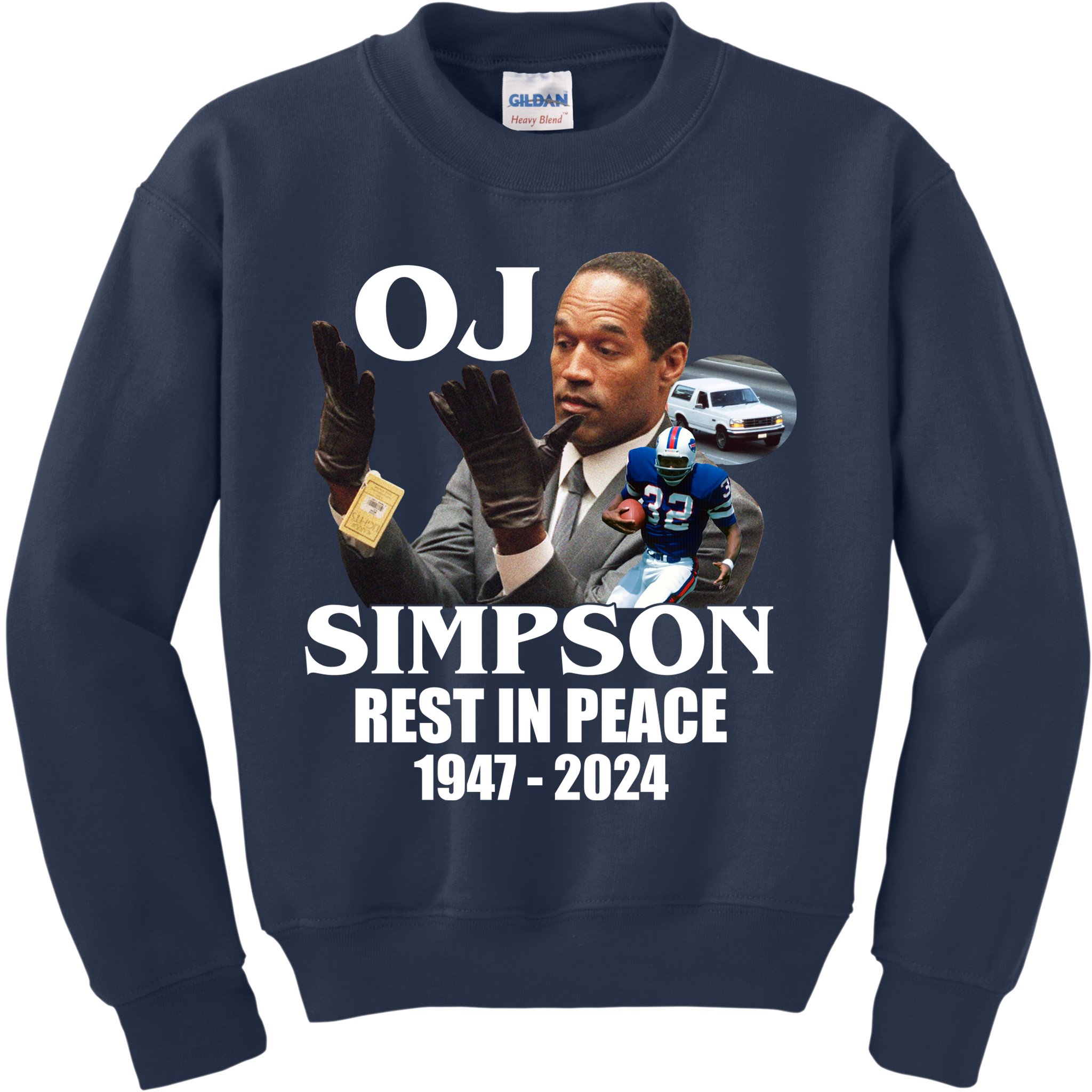 Rip Oj Simpson 1947 2024 Kids Sweatshirt
