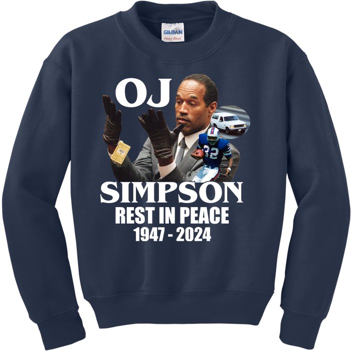 Rip Oj Simpson 1947 2024 Kids Sweatshirt