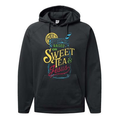 Raised On Sweet Tea & Jesus Southern Pride Iced Tea Performance Fleece Hoodie