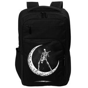 Rock On Skeleton Moon Rock And Roll Funny Halloween Impact Tech Backpack