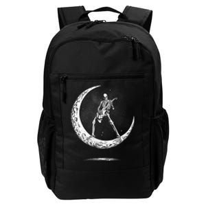 Rock On Skeleton Moon Rock And Roll Funny Halloween Daily Commute Backpack