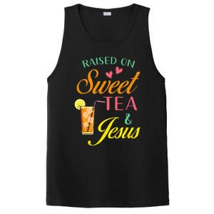 Raised On Sweet Tea And Jesus Funny Sweet Tea Christian PosiCharge Competitor Tank