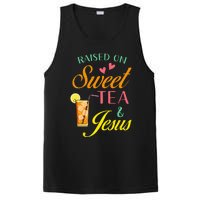 Raised On Sweet Tea And Jesus Funny Sweet Tea Christian PosiCharge Competitor Tank