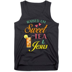 Raised On Sweet Tea And Jesus Funny Sweet Tea Christian Tank Top