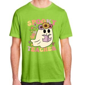 Retro One Spooky Teacher Cute Floral Ghost Halloween Teacher Gift Adult ChromaSoft Performance T-Shirt