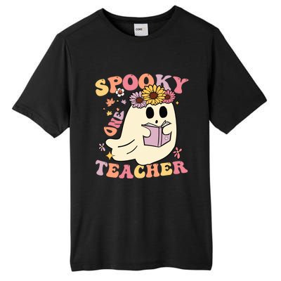 Retro One Spooky Teacher Cute Floral Ghost Halloween Teacher Gift Tall Fusion ChromaSoft Performance T-Shirt