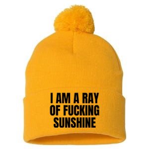 Ray Of Sunshine Pom Pom 12in Knit Beanie