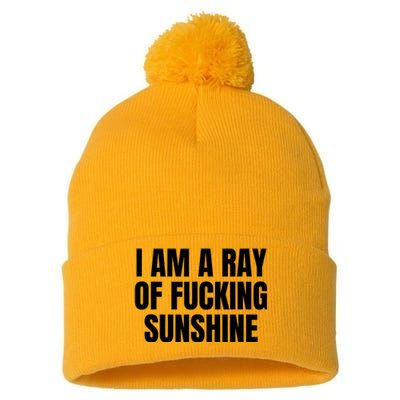 Ray Of Sunshine Pom Pom 12in Knit Beanie