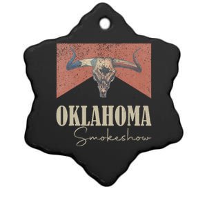 Retro Oklahoma Smokeshow Western Ceramic Star Ornament