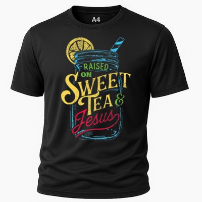 Raised On Sweet Tea & Jesus Southern Pride Iced Tea Cooling Performance Crew T-Shirt