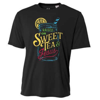 Raised On Sweet Tea & Jesus Southern Pride Iced Tea Cooling Performance Crew T-Shirt