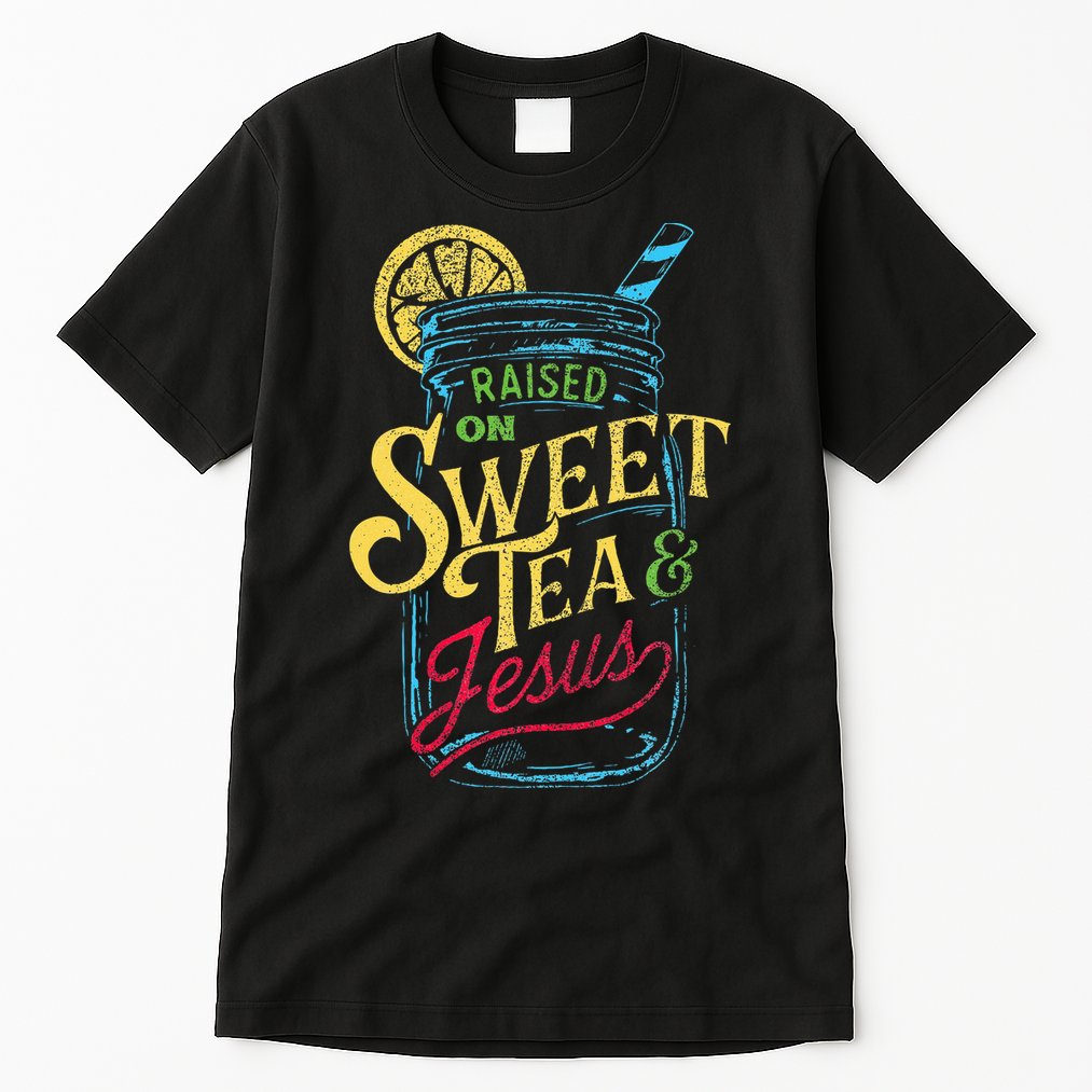 Raised On Sweet Tea & Jesus Southern Pride Iced Tea Tall T-Shirt