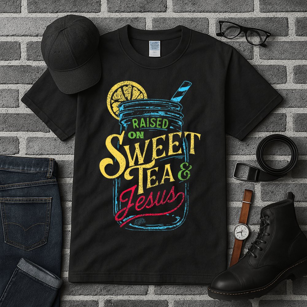 Raised On Sweet Tea & Jesus Southern Pride Iced Tea Tall T-Shirt