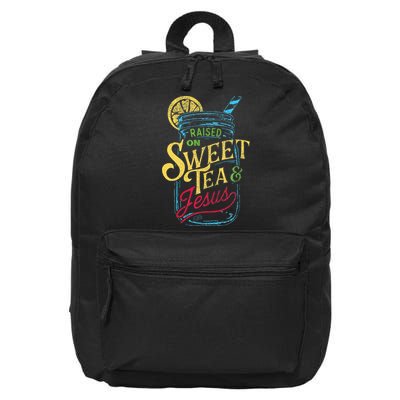 Raised On Sweet Tea & Jesus Southern Pride Iced Tea 16 in Basic Backpack