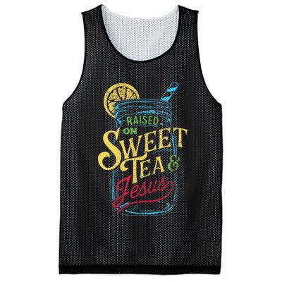 Raised On Sweet Tea & Jesus Southern Pride Iced Tea Mesh Reversible Basketball Jersey Tank