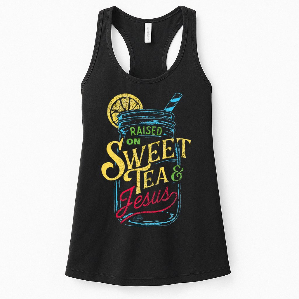 Raised On Sweet Tea & Jesus Southern Pride Iced Tea Womens Tank Top