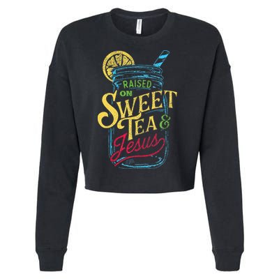 Raised On Sweet Tea & Jesus Southern Pride Iced Tea Cropped Pullover Crew