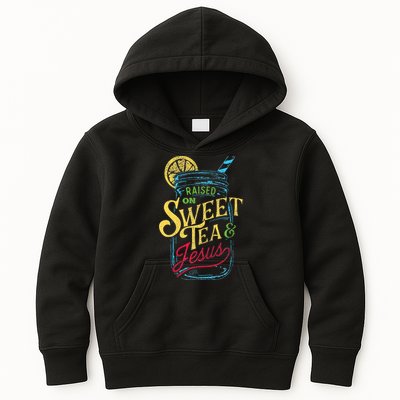 Raised On Sweet Tea & Jesus Southern Pride Iced Tea Kids Hoodie