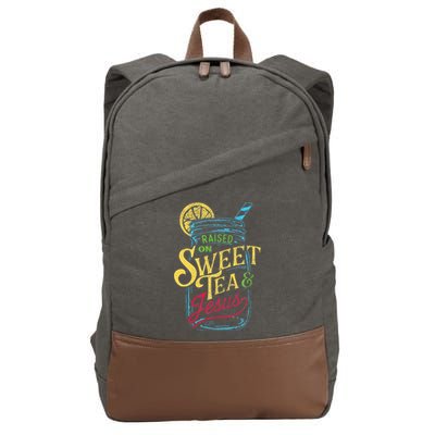 Raised On Sweet Tea & Jesus Southern Pride Iced Tea Cotton Canvas Backpack