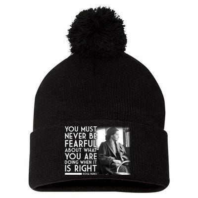 Rosa Parks Never be Fearful Black History Pom Pom 12in Knit Beanie