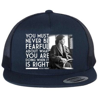 Rosa Parks Never be Fearful Black History Flat Bill Trucker Hat