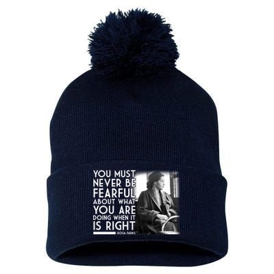 Rosa Parks Never be Fearful Black History Pom Pom 12in Knit Beanie