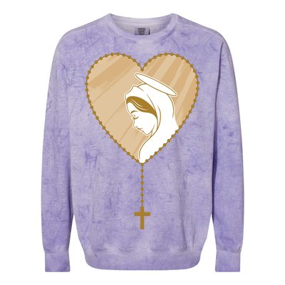 Rosary Virgin Mary Colorblast Crewneck Sweatshirt