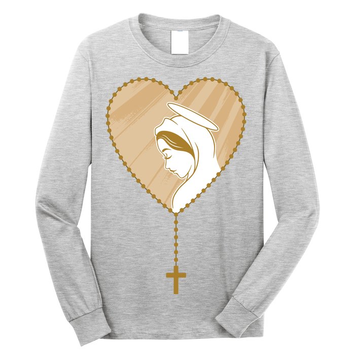 Rosary Virgin Mary Long Sleeve Shirt