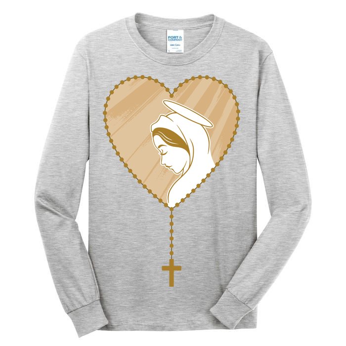 Rosary Virgin Mary Tall Long Sleeve T-Shirt