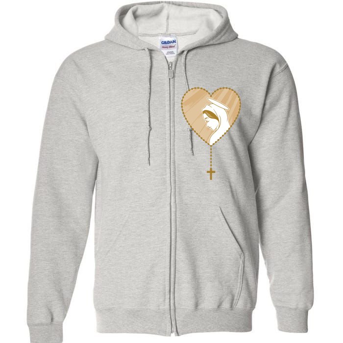 Rosary Virgin Mary Full Zip Hoodie