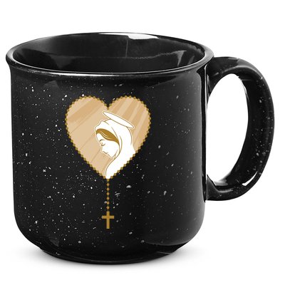 Rosary Virgin Mary 15oz Campfire Ceramic Mug