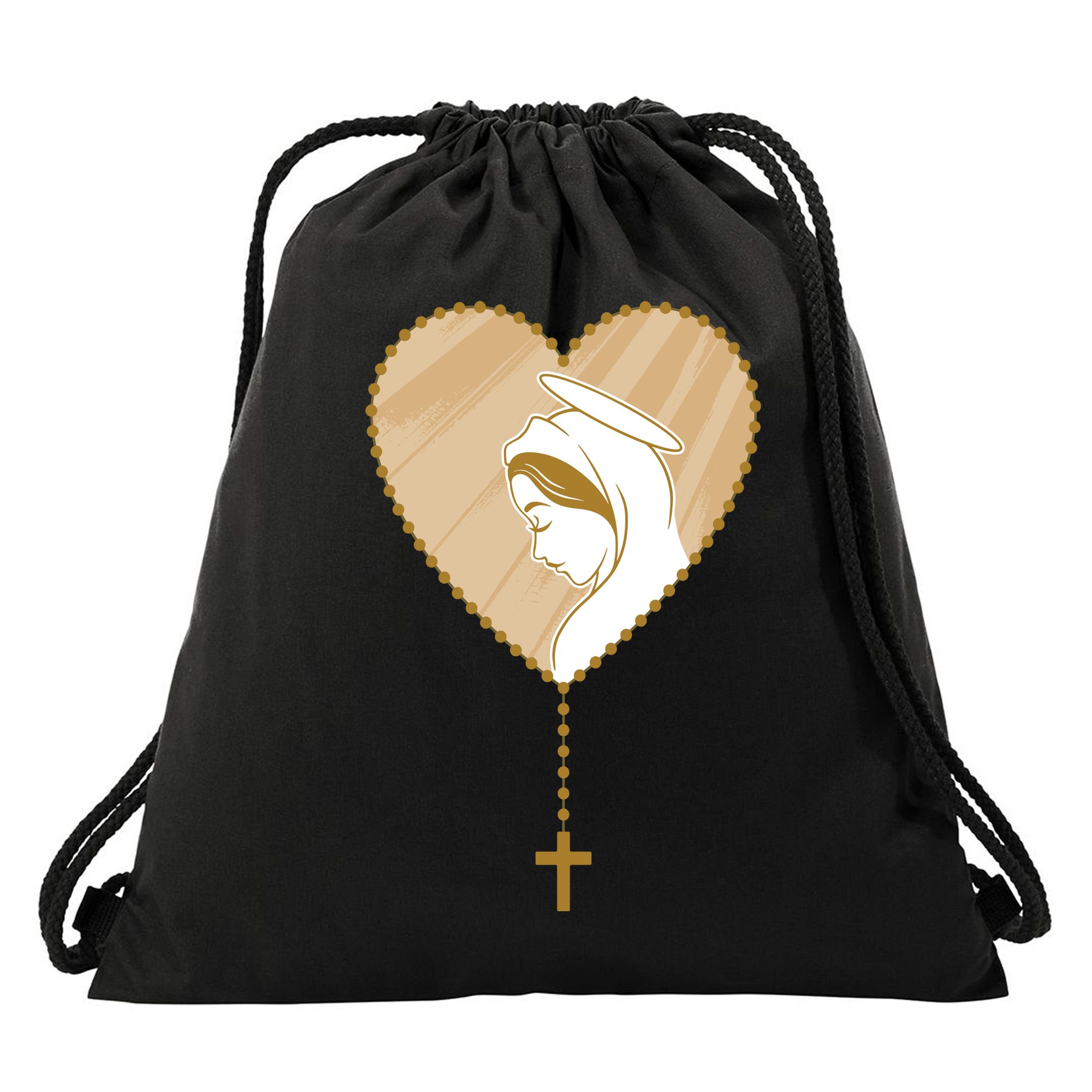 Rosary Virgin Mary Drawstring Bag