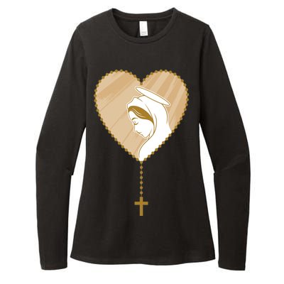 Rosary Virgin Mary Womens CVC Long Sleeve Shirt