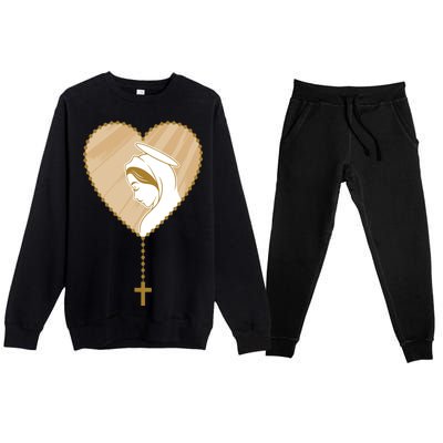 Rosary Virgin Mary Premium Crewneck Sweatsuit Set