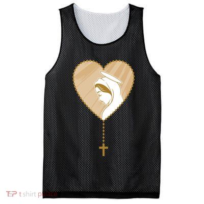 Rosary Virgin Mary Mesh Reversible Basketball Jersey Tank