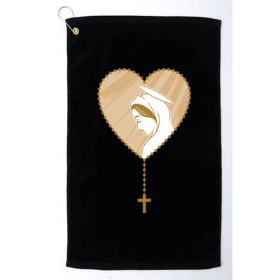 Rosary Virgin Mary Platinum Collection Golf Towel