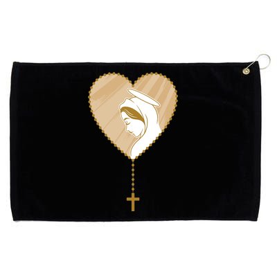 Rosary Virgin Mary Grommeted Golf Towel