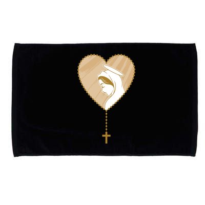 Rosary Virgin Mary Microfiber Hand Towel