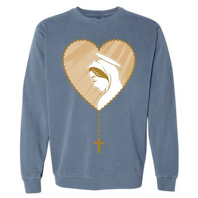 Rosary Virgin Mary Garment-Dyed Sweatshirt