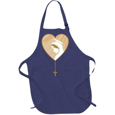 Rosary Virgin Mary Full-Length Apron With Pockets