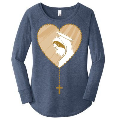 Rosary Virgin Mary Women's Perfect Tri Tunic Long Sleeve Shirt