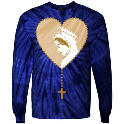 Rosary Virgin Mary Tie-Dye Long Sleeve Shirt